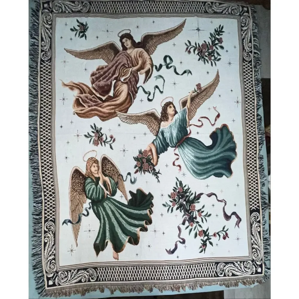 Trio Of Angels Tapestry Throw 50” x 70”